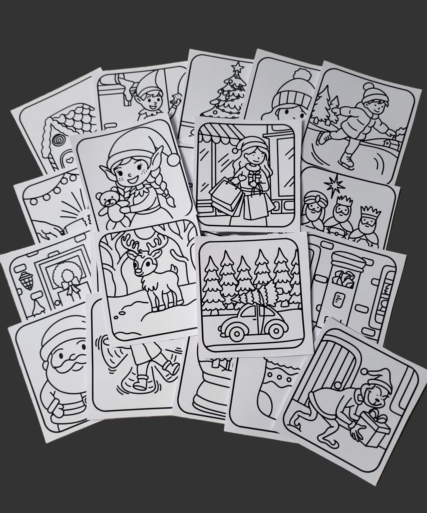 Christmas Advent Mini Colouring Pages