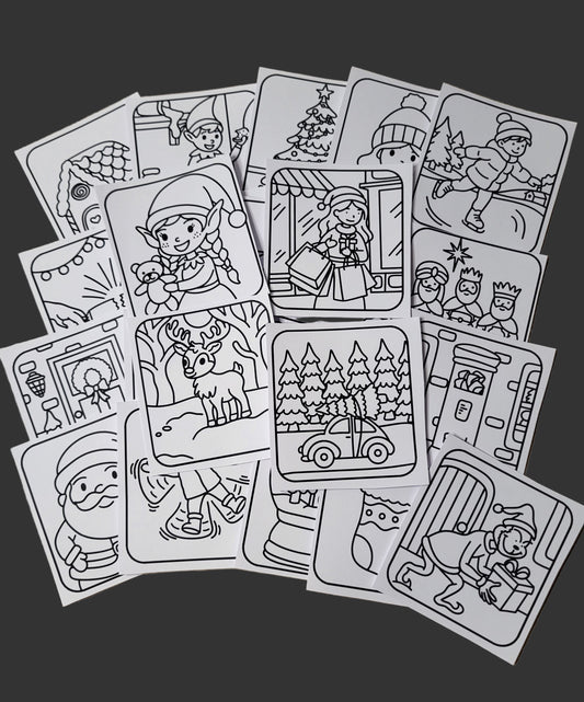 Christmas Advent Mini Colouring Pages