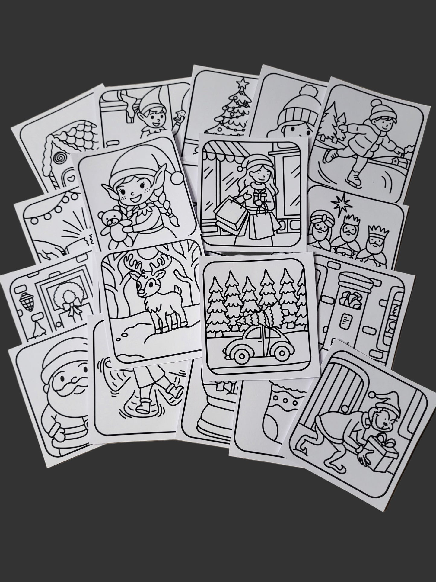 Digital Christmas Advent Mini Colouring Pages