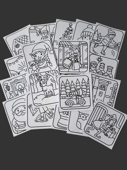 Digital Christmas Advent Mini Colouring Pages