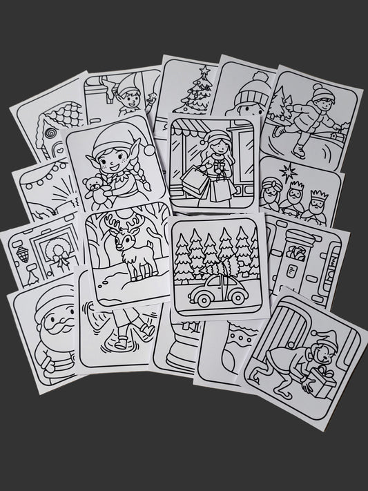 Digital Christmas Advent Mini Colouring Pages