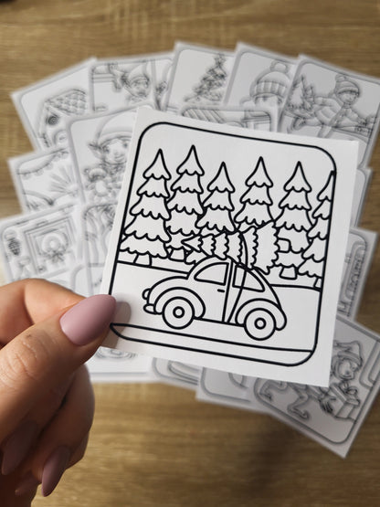 Christmas Advent Mini Colouring Pages