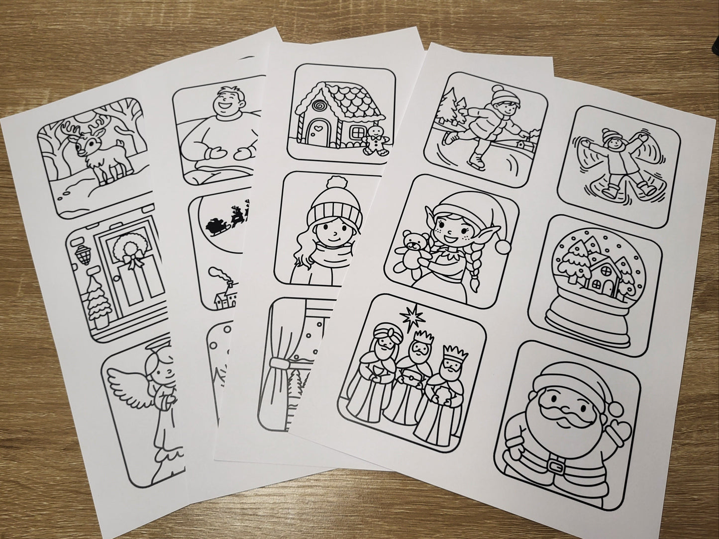 Digital Christmas Advent Mini Colouring Pages