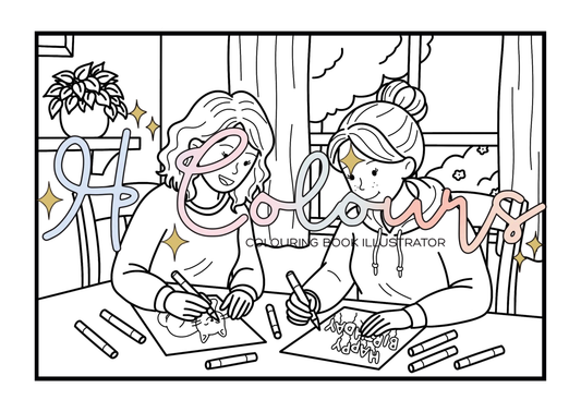 Colouring with Friends Postcard