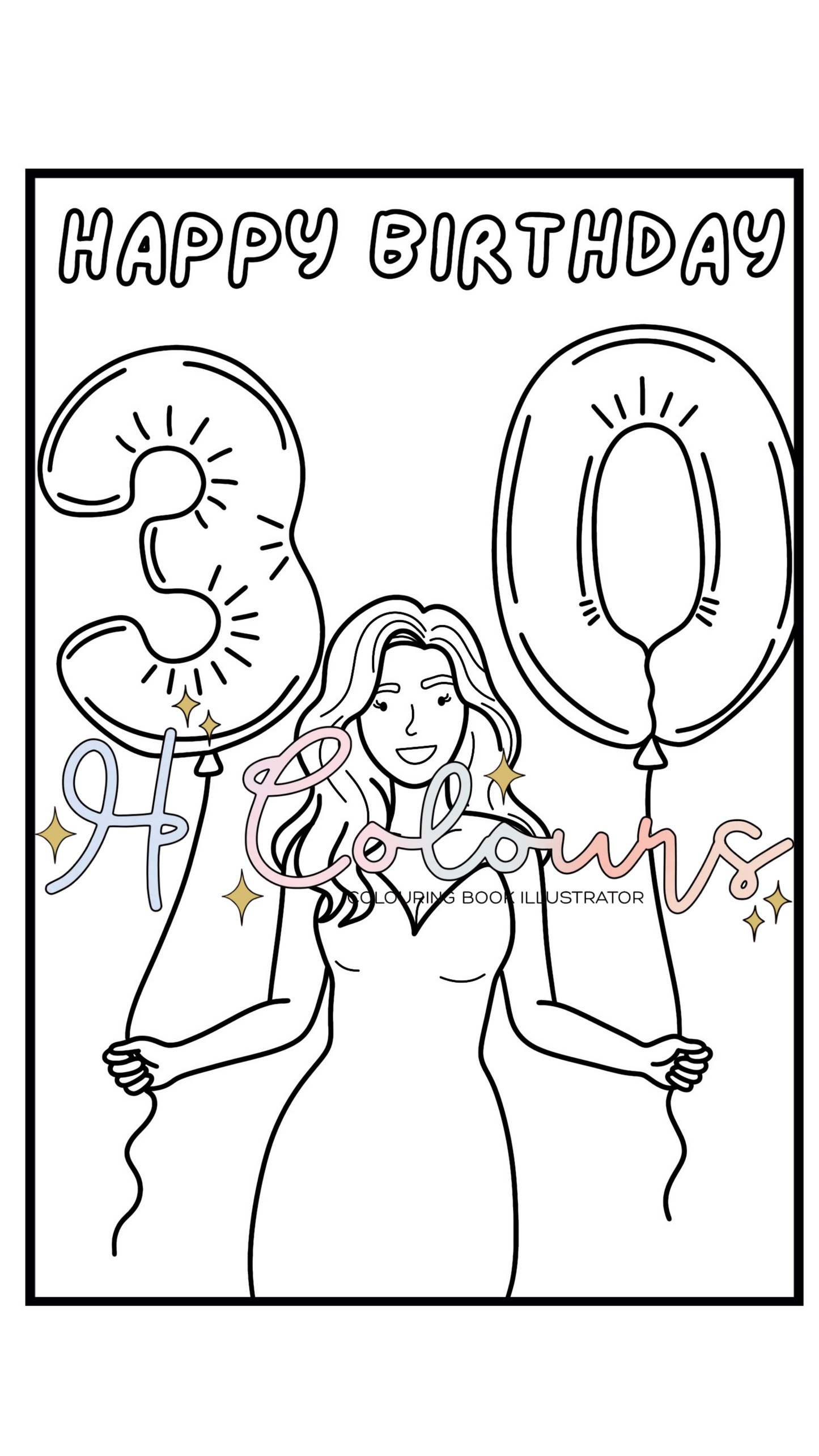 Digital Balloon Birthday Postcard