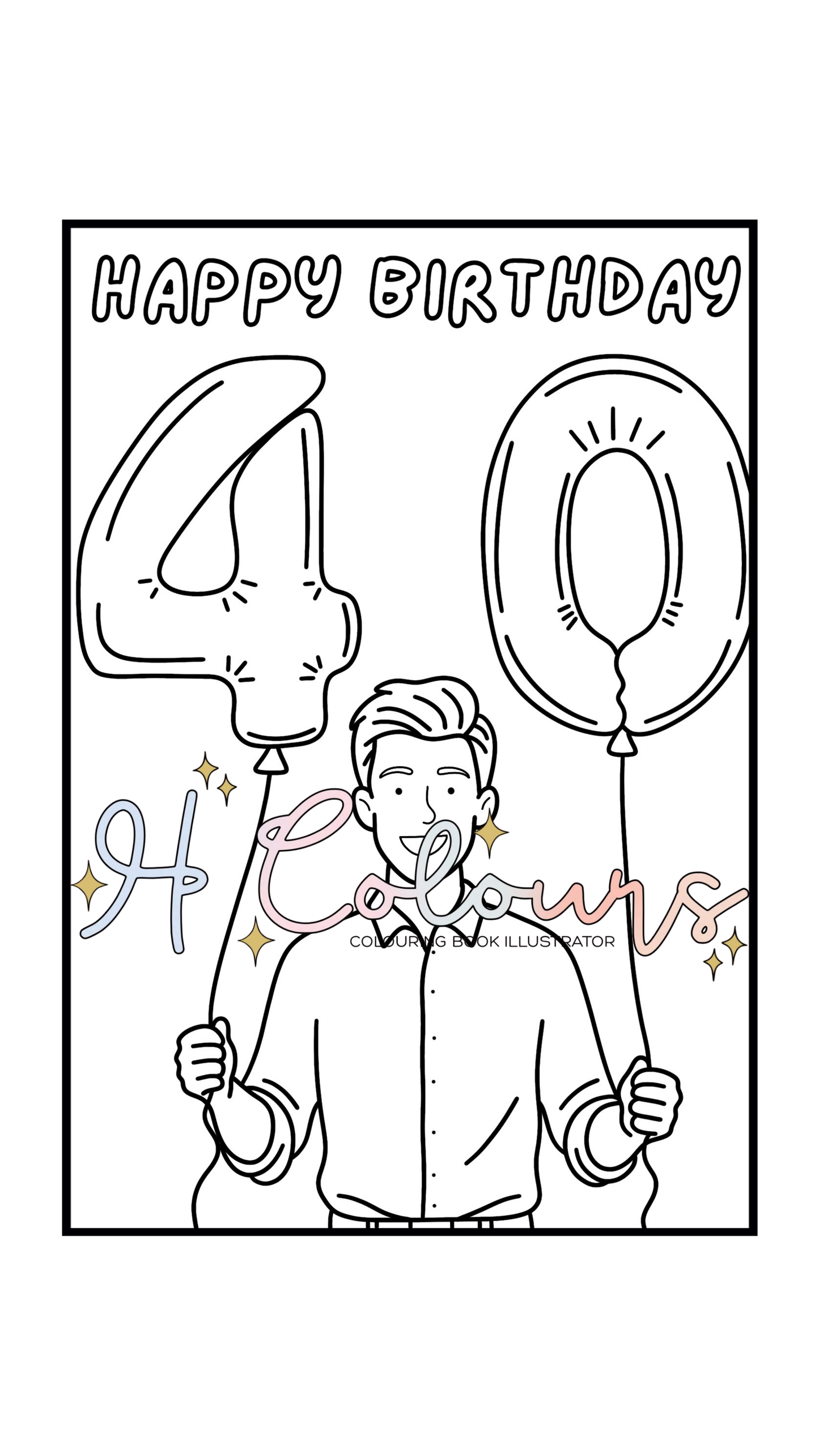 Digital Birthday Balloon Postcard
