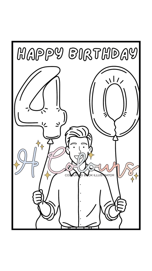 Digital Birthday Balloon Postcard