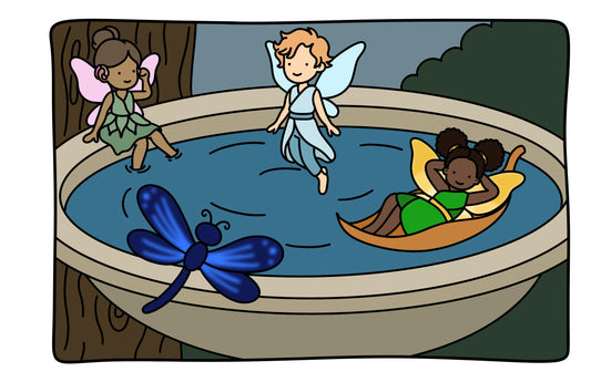 Digital Fairy Bath Colouring Page