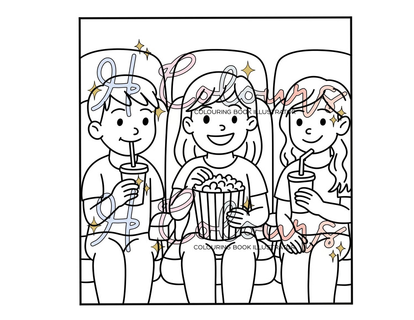 Digital At The Cinema Colouring Page