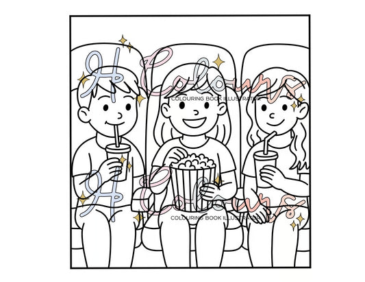 Digital At The Cinema Colouring Page