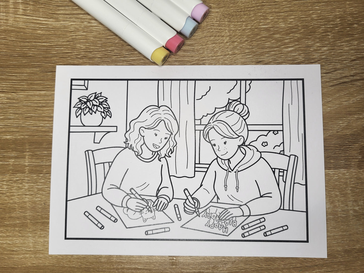 Birthday Colouring Postcards