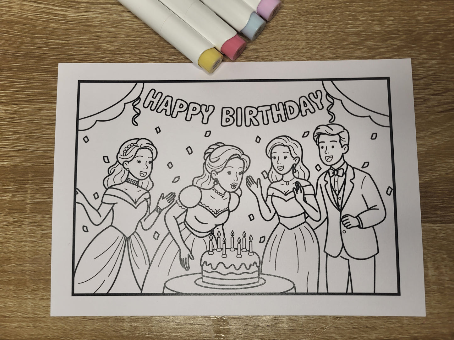 Birthday Colouring Postcards